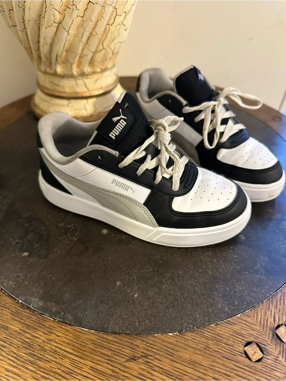 Puma Kids Black and White Low-Top Sneakers